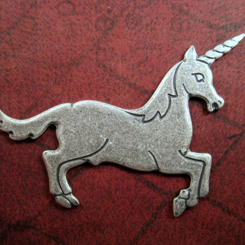 Large Oxidized Sterling Silver Plated Solid Brass Unicorn (1)-SOS6767