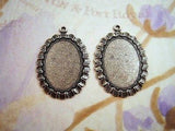 25x18mm Oxidized Silver Plated Brass Settings (2) - SOS9401-1