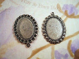 25x18mm Oxidized Silver Plated Brass Settings (2) - SOS9401-1
