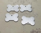 Oxidized Silver Dog Bone Dog Tag Blank Charms (4) - SOS9402-1