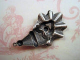 Large Oxidized Silver Plated Brass Clown Charm Stamping (1) - SOSG3401R