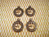 Oxidized Silver Clock Charm Stampings (4) - SOSG5168