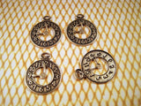 Oxidized Silver Clock Charm Stampings (4) - SOSG5168