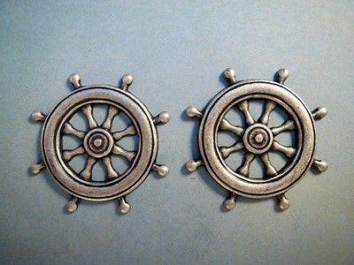 Oxidized Silver Plated Ship Wheel Stampings (2) - SOSG6208