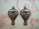 Oxidized Silver Plated Brass Hot Air Balloon Charm Stampings (2) - SOSG8995R